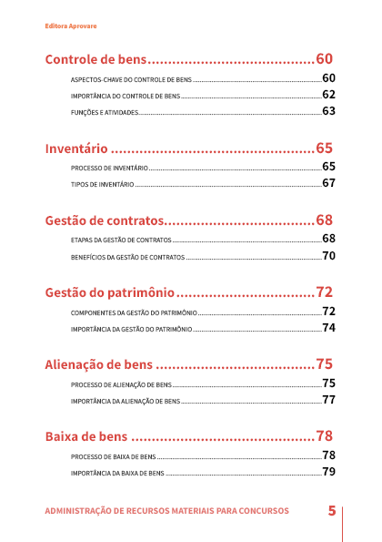 Noções de Administração de Recursos Materiais para Concursos